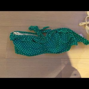 Green white bandeau top